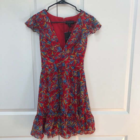 Pia Printed V-Neck Flounce Short Dress from SALONI - Picture 2 of 7